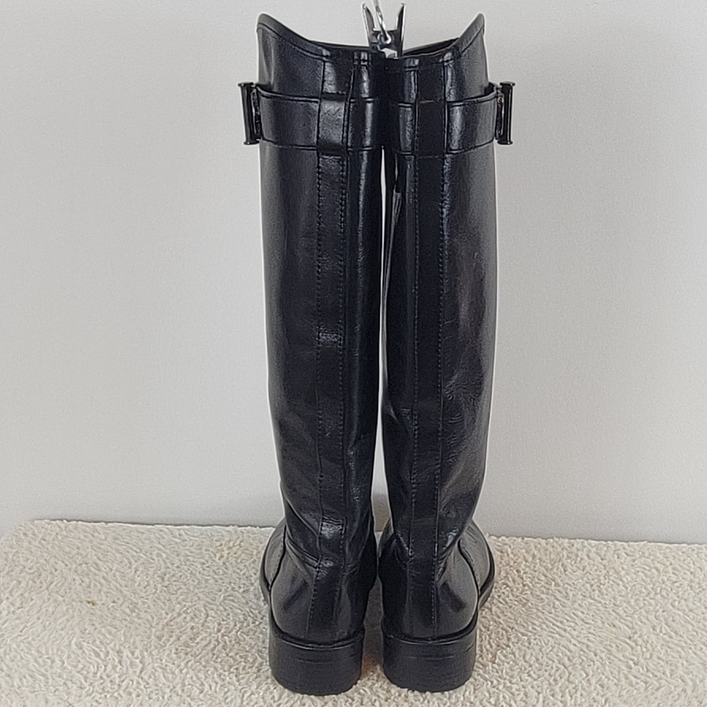 Tory Burch Grace Equestrian Knee High Leather Riding Boots Black 32148367 Size 6 - Picture 4 of 11